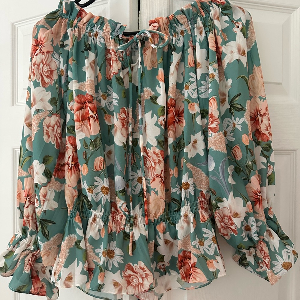 Floral Green Women's Top